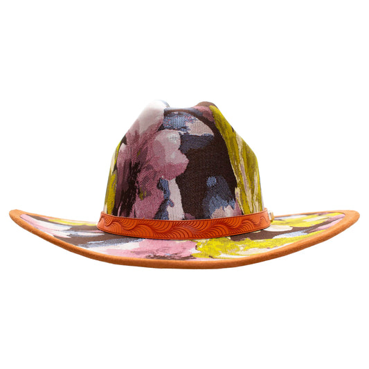 SOMBRERO FLORES MOSTAZA