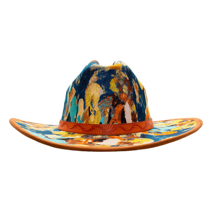 SOMBRERO FLORES MOSTAZA
