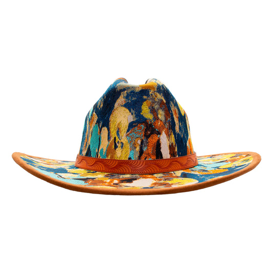 SOMBRERO FLORES MOSTAZA