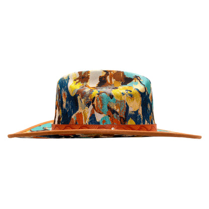 SOMBRERO FLORES MOSTAZA